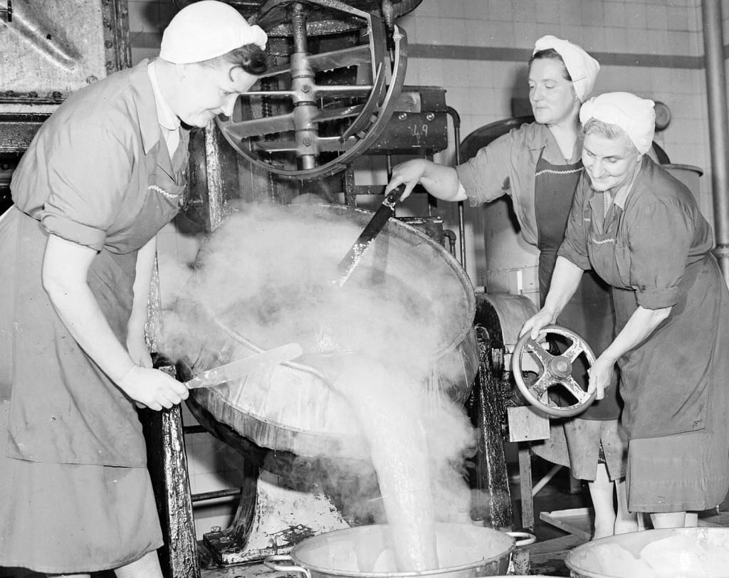 Caramel is poured out of bubbling cauldron. Picture: TSPL