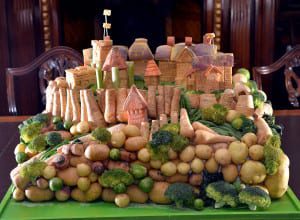 A Sculpture of Edinburgh Castle Made out of Vegetables. Picture: Jon Savage