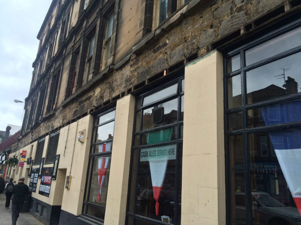 The building looks strange on the Kilmarnock Road side without the iconic signage. Picture: SM
