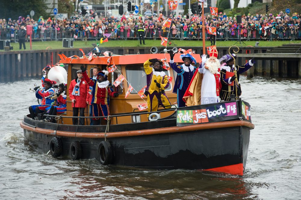 Sinterklaas arrives with Zwarte Piet and helpers inHolland