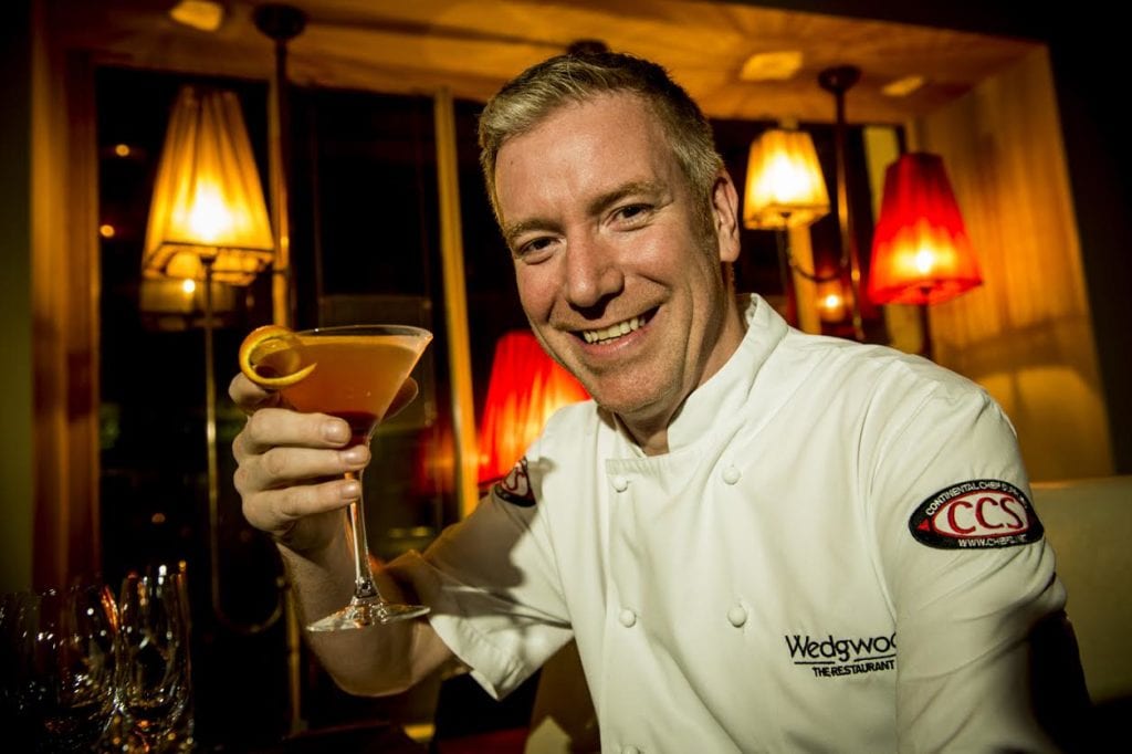 Photograph by Ian Georgeson, Chef Paul Wedgwood at his restaurant on the Royal Mile for BArbados feature