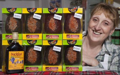 Patricia Galfskiy who owns Chillilicious, with their Buckfast Chilli Chocolate Easter Eggs. Picture: SWNS