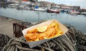 Fish and chips by the dock. Picture: Anstruther Fish Bar