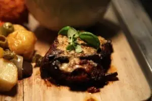 Baked Aubgergine Parmigiana. Picture: Chompsky