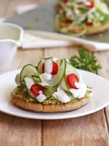 Chickpea cucumber mini pittas. Picture: TinnedTomatoes