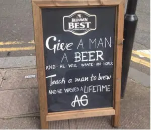 Pub sign give a man