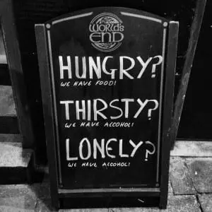 Wordls end pub sign