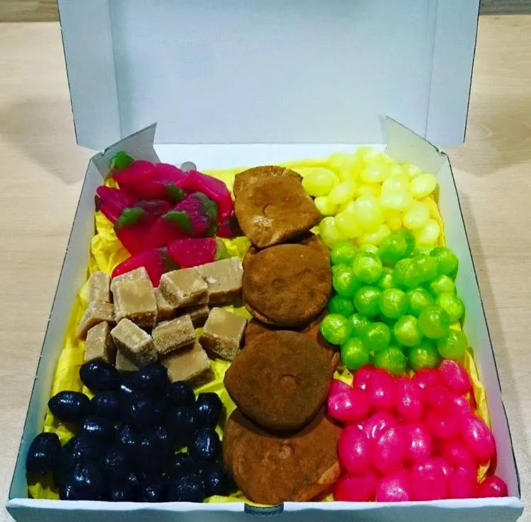 The wonderful sweetie munchie box in all its glory. Picture: JSB
