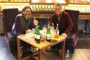 The ubiquitous Dave Broom (definitely the face of the festival) with Alan Winchester. 