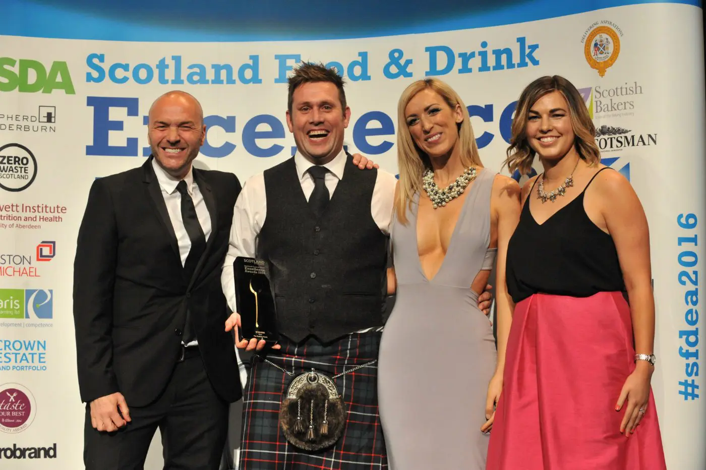 Steven Mitchell and Sarah Harper of the Buffalo Farm accept their award. Picture: Rob MacDougall