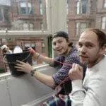Students cause confusion in Paisley with bizarre bucket pulley system stunt