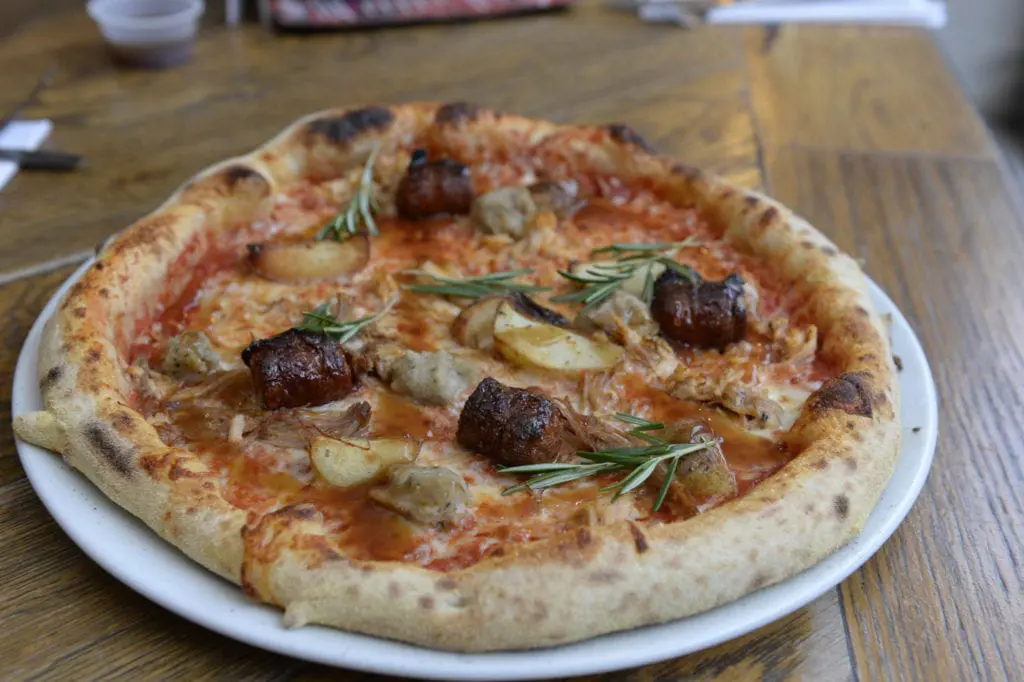 Christmas dinner on a pizza