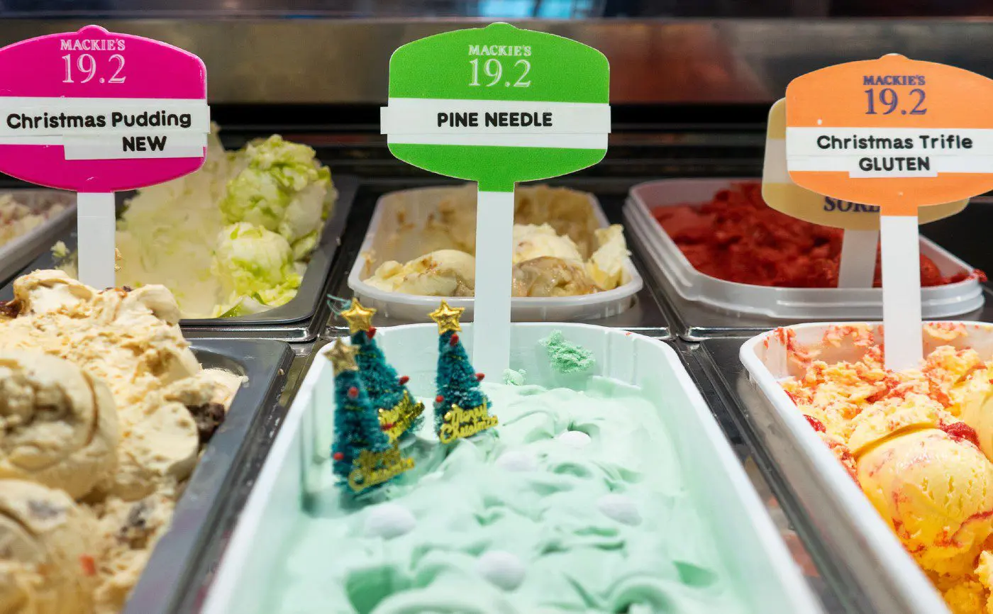 Mackie's Christmas tree ice cream