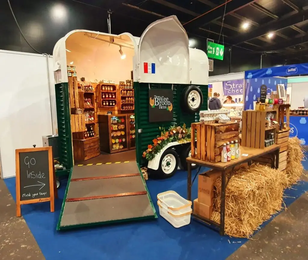 The Wee Broon Hens mobile horse box farm shop