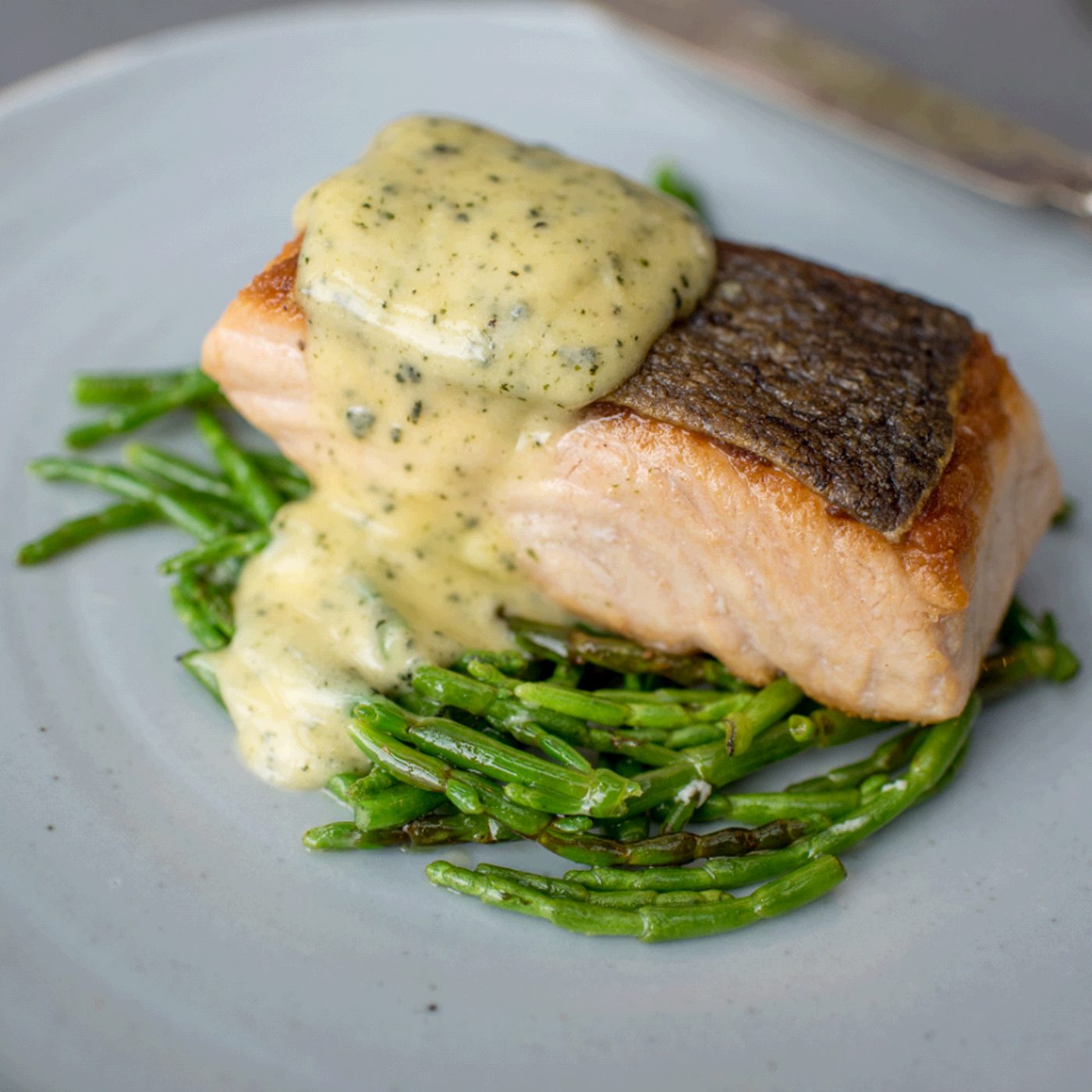 Tom Kitchin's Sea Trout with Seaweed and a Seaweed Hollandaise