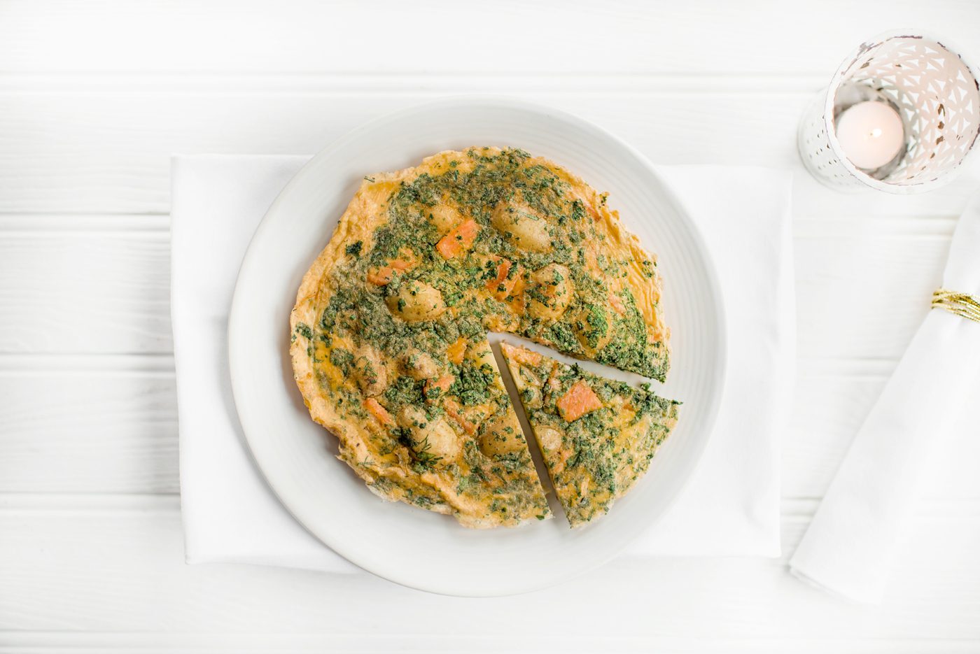 Tom Kitchin recipe Smoked salmon, pea & kale frittata Scotsman Food