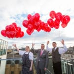 Blythswood Square Hotel releases Christmas voucher filled balloons into skies around Glasgow