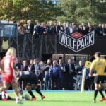 Saracen's legends bring their Wolfpack lager to Edinburgh's Harry's Bar for European rugby cup