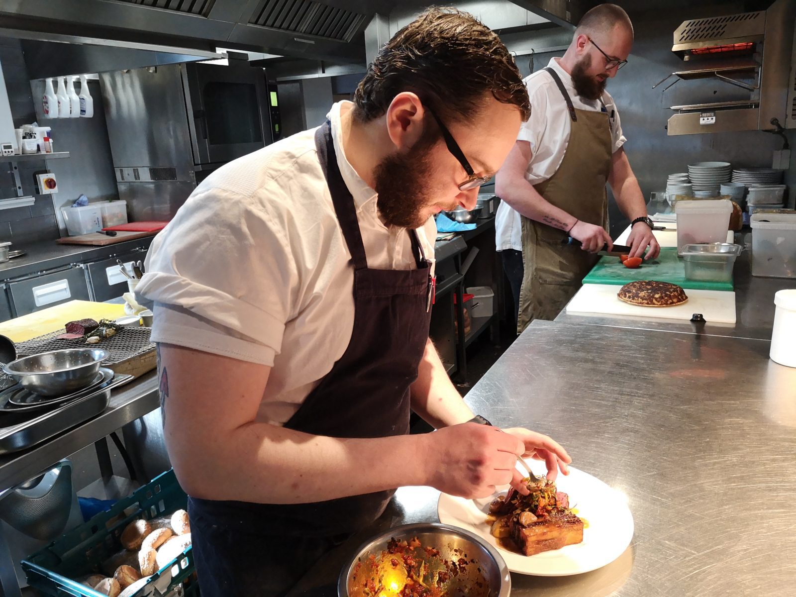 Plating up the dish. Picture Catriona Thomson. 