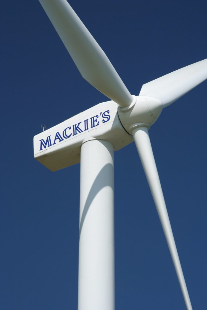 One of Mackie's of Scotland, four wind turbines