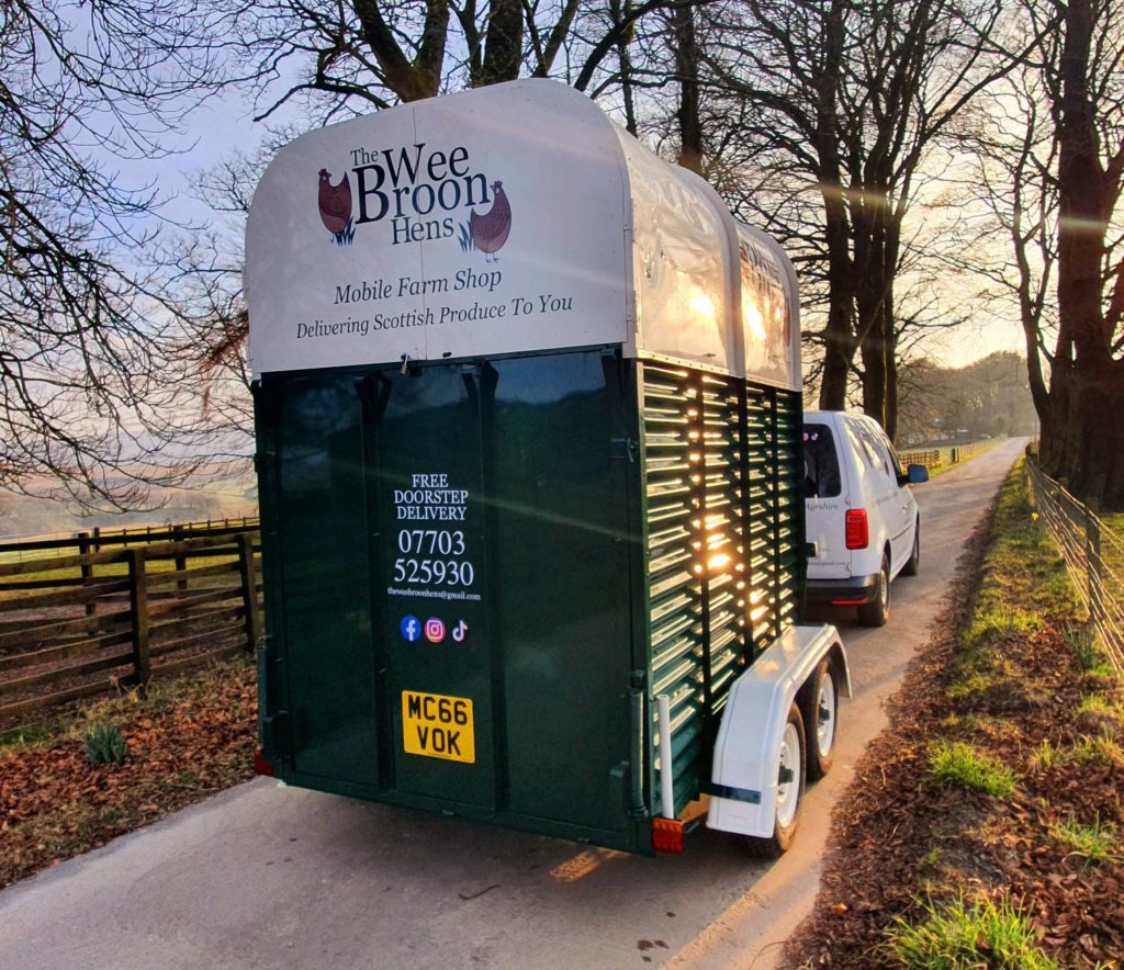 The Wee Broon Hens mobile horse box farm shop