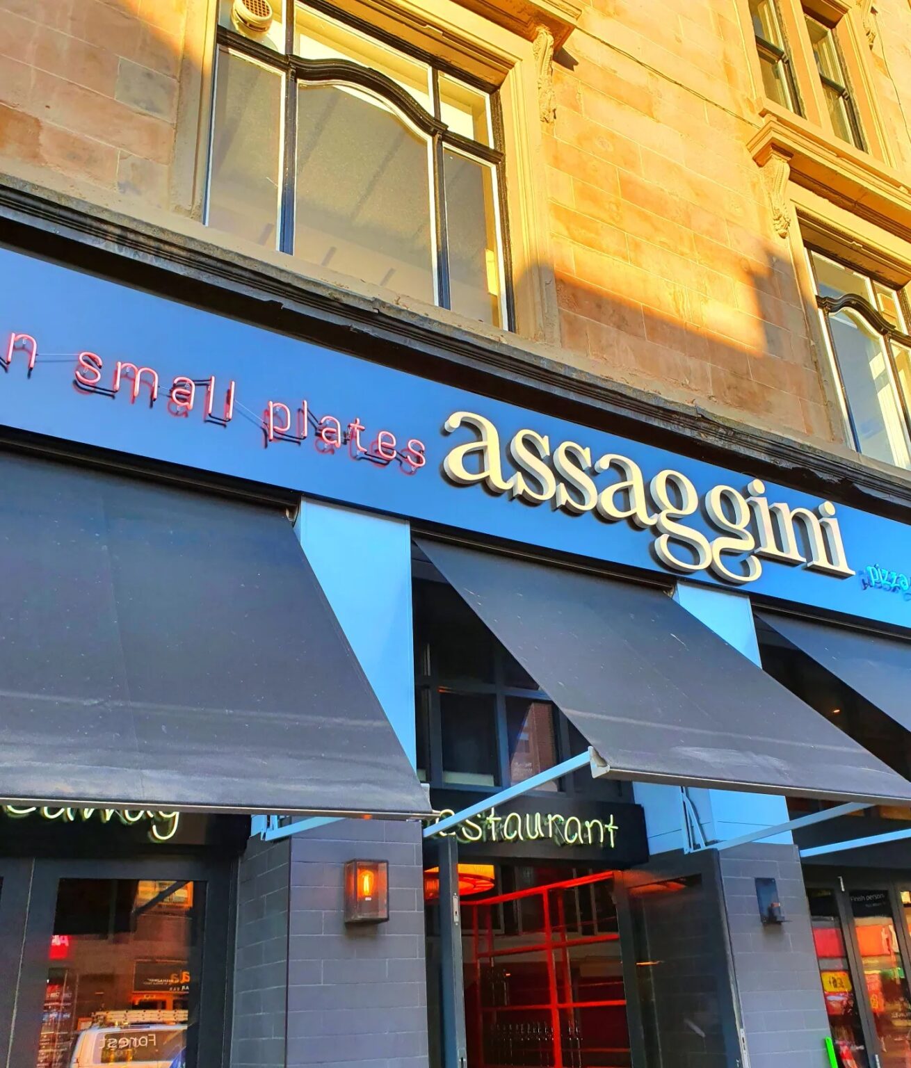 Assaggini, Glasgow, review pizza and pasta small plates in funky new
