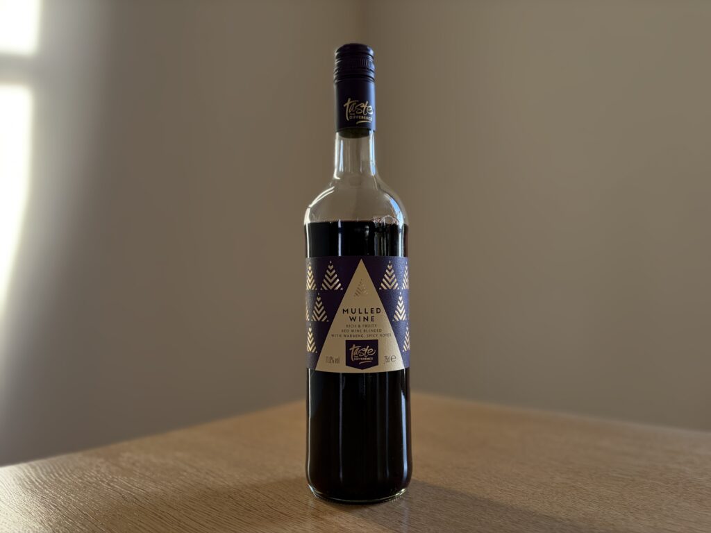 A bottle of Sainsbury's Taste the Difference Mulled Red Wine